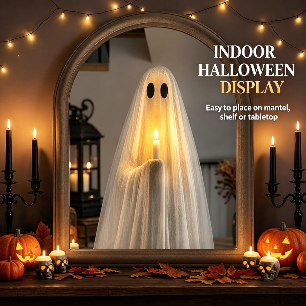 Clearance Martha Stewart Ghost Mirror,Light Up Ghost Mirror,Spooky Halloween Decorations Indoor for Wall Table Mantel Room Home Office Party