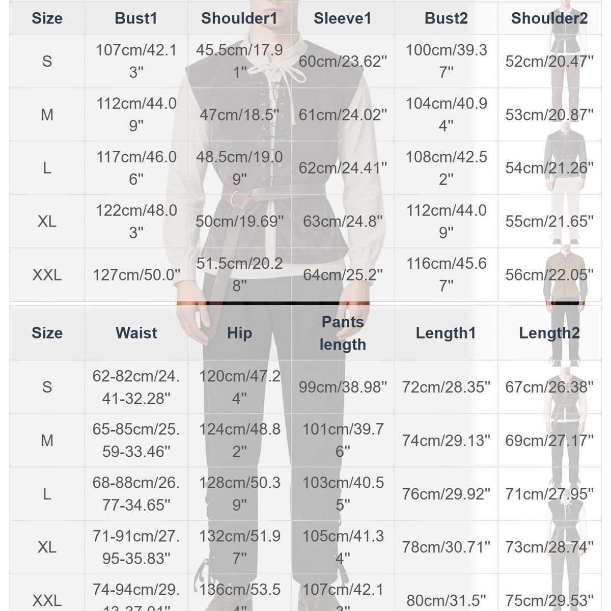 Ceisia Medieval Renaissance Outfit For Men Lace Up Waistcoat Long Sleeve Shirt Lace Trousers With Matching Belt Halloween Pirate Halloween Gift