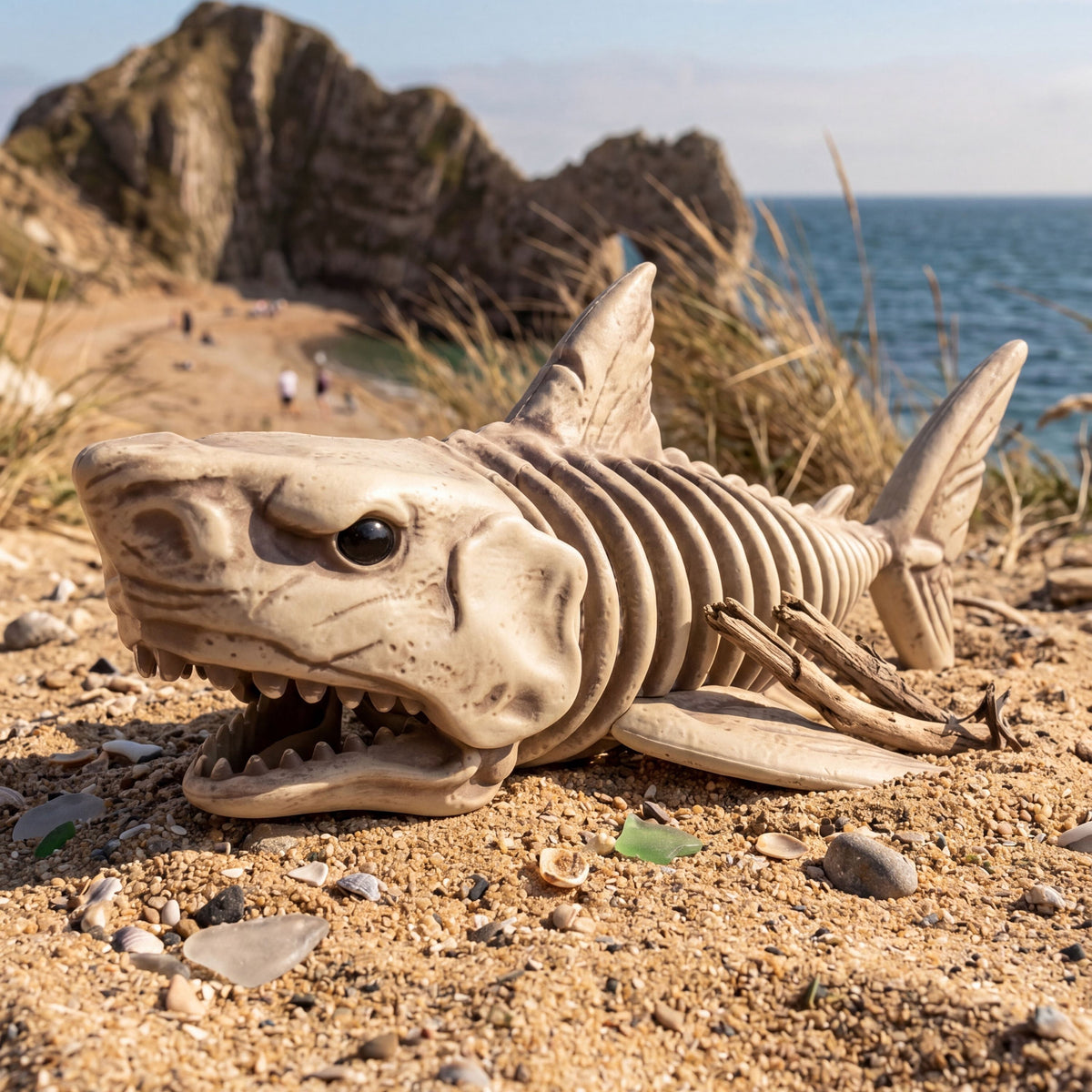 Joyfy Halloween Skeleton Fish Skeleton Halloween Decor,Plastic Skeleton with LED Eye for Halloween Decoration Outdoor Haunted House Party