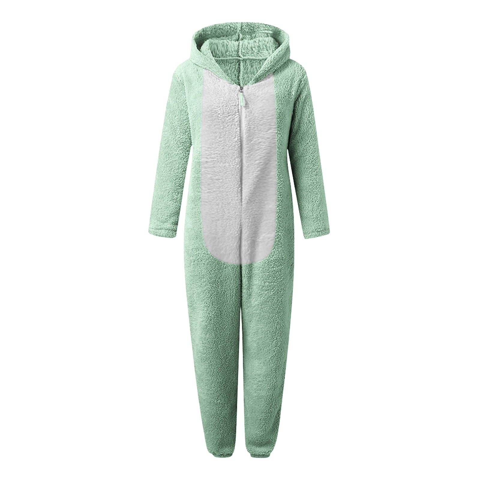 QATAINLAV Sherpa Fleece Jumpsuit for Women Winter Warm Fuzzy Onesie Pajamas Cute Cat Hooded Romper Casual Zip Up Overalls Sleepwear Black XL