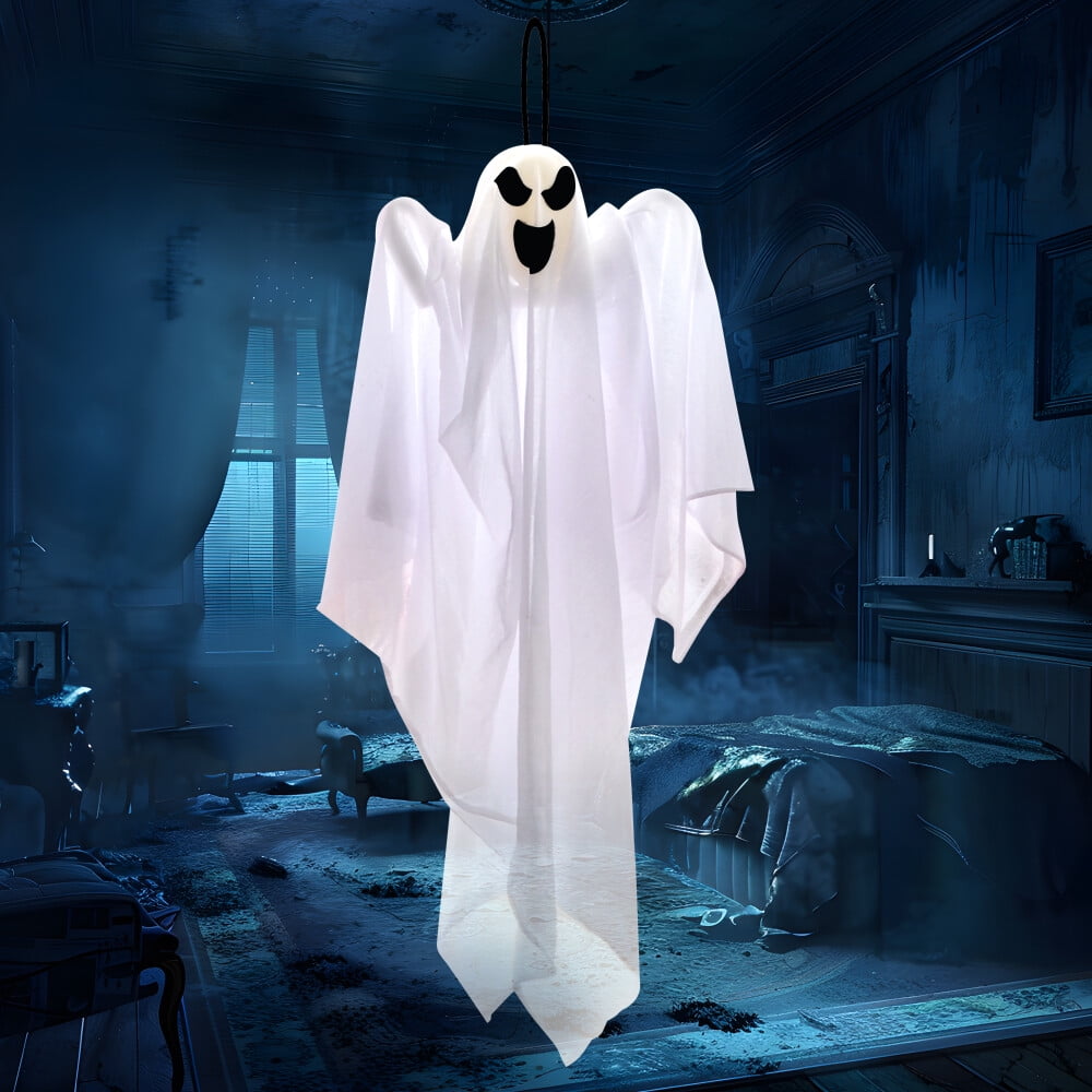 Joyfy 3 Pack Halloween Hanging Ghosts Decorations,27.5" Cute Scary Flying Ghosts Outdoor Hanging Halloween Decorations Yard Decorations