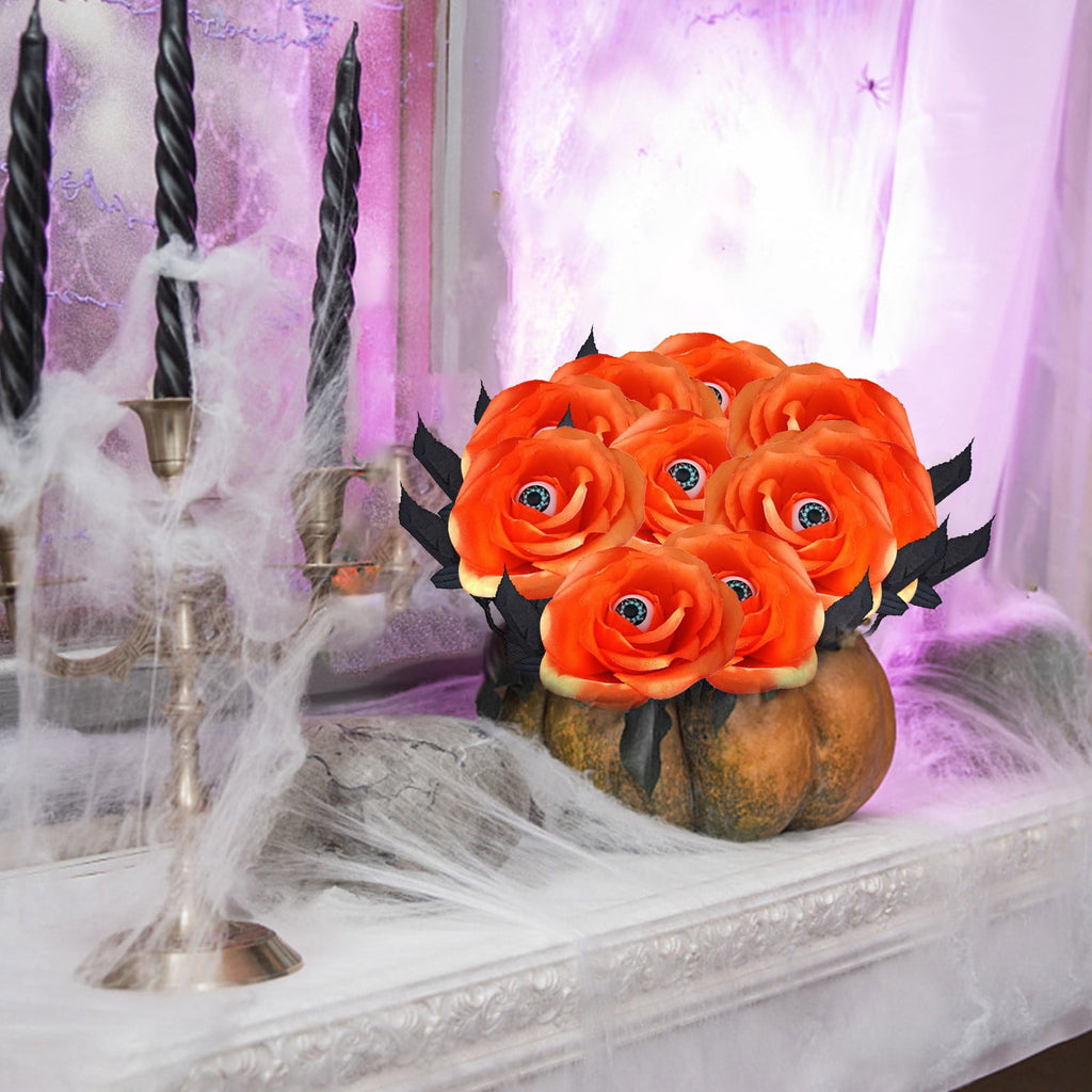 Feltree Halloween Decorations 10 Pieces Faux Rose With Eyeballs Halloween Faux Eyeball Flowers Faux Gothic Rose Bushes For Halloween Party Home Decorations