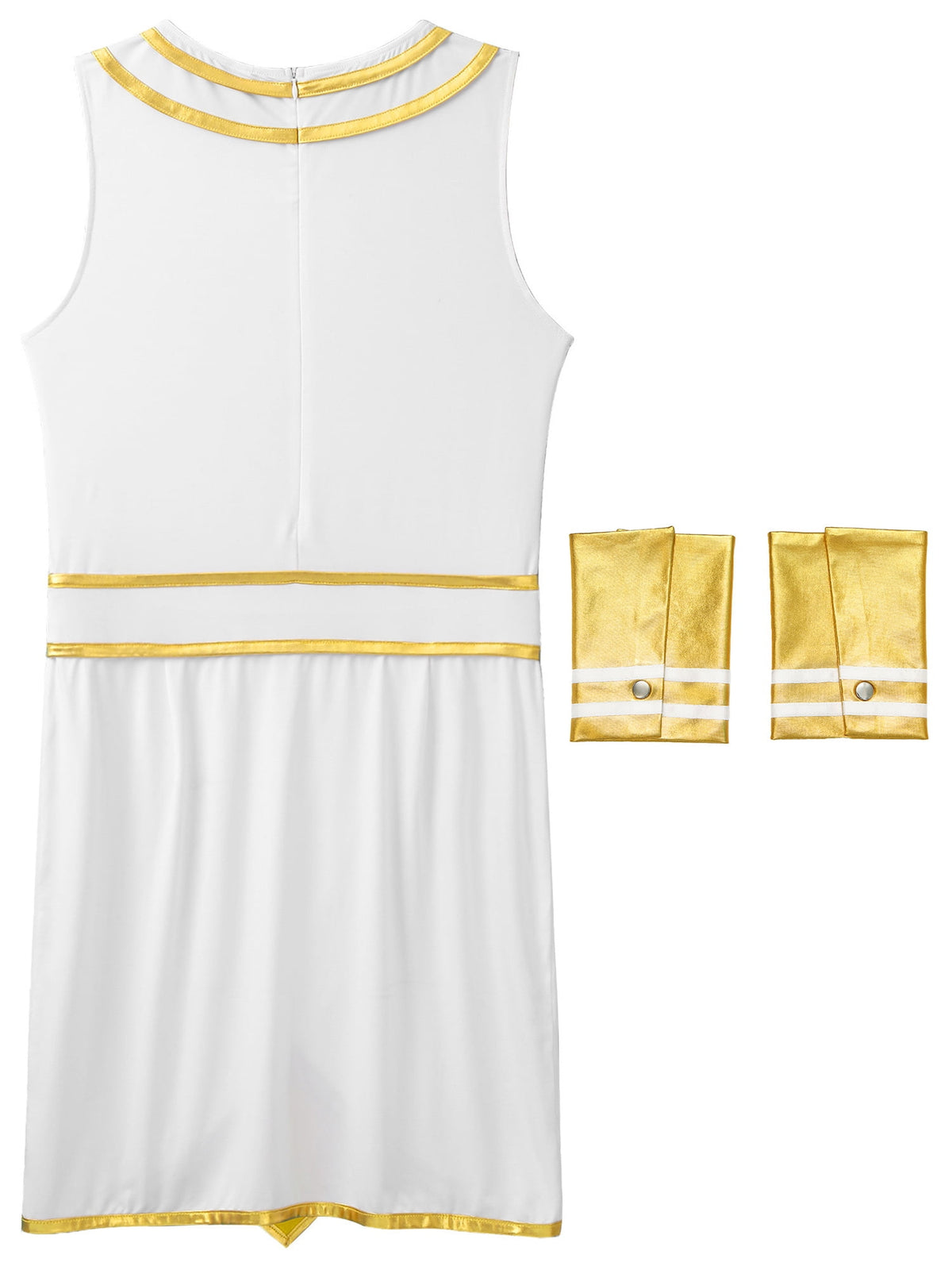 Haitryli Men's 3 Pieces Mr Toga Greek God Set Adult Party Toga Roman Dress with Wristband Blue 3XL