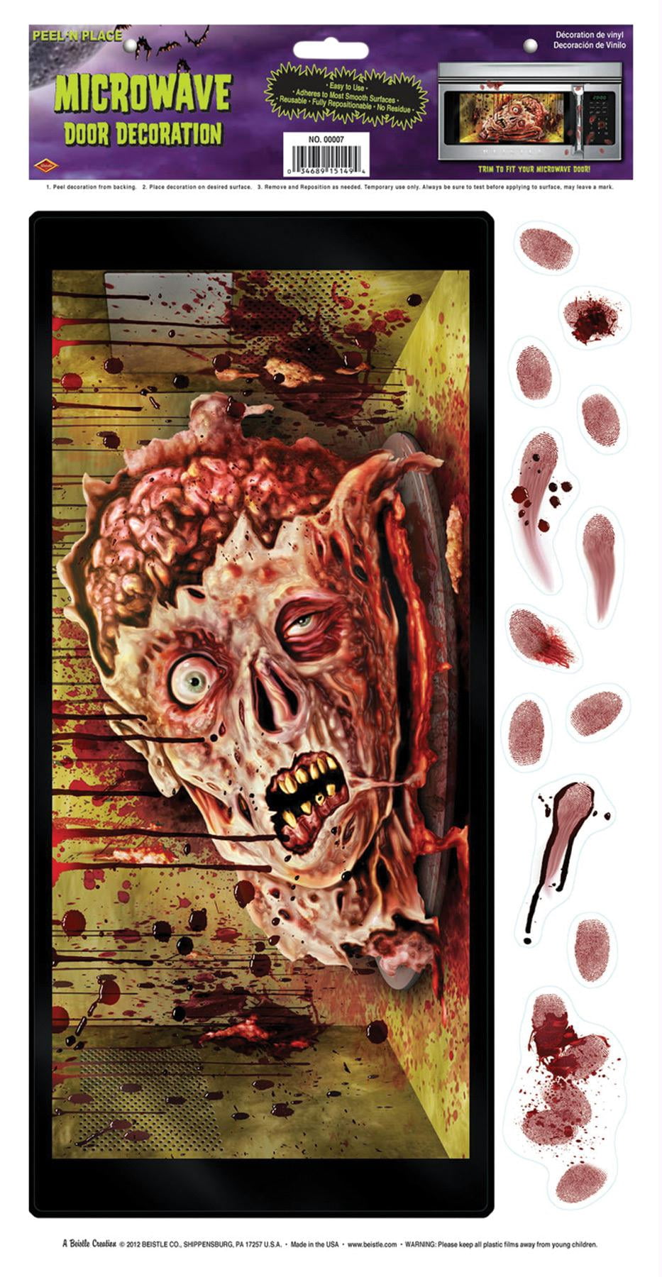 Halloween Microwave Door Decoration 12" X 24" Sheet - 12 Pack