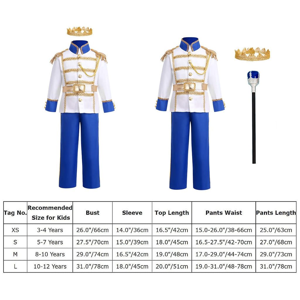 IBTOM CASTLE Boys Prince Charming Costume Halloween Cosplay Dress up Birthday Party Medieval Royal Prince Outfits for Toddler Child 3-4 Years Red 4pcs