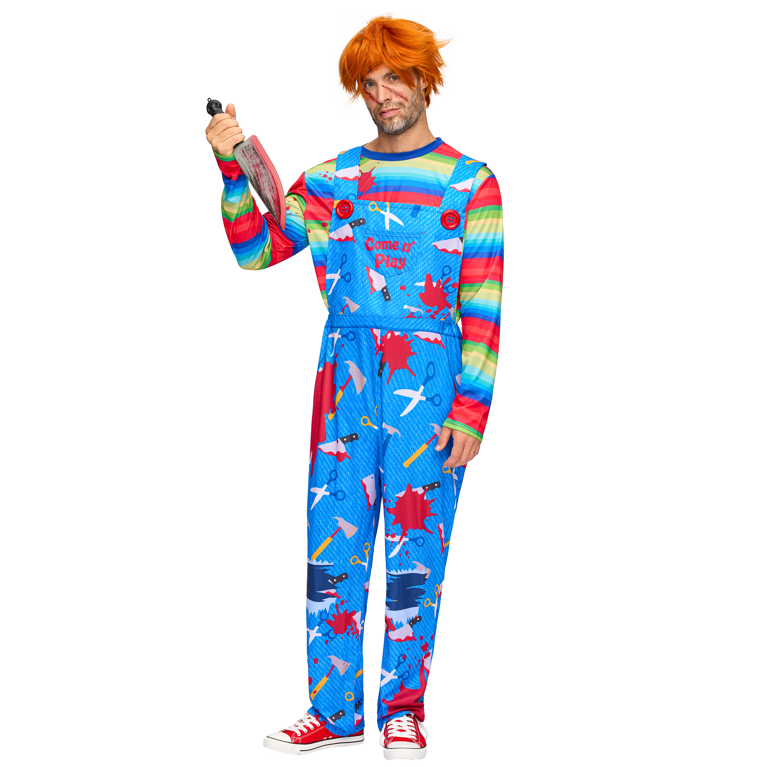 Joyfy Creepy Doll Costume for Women, Family Matching Killer Doll Costume for Halloween Fancy Dress up Cosplay