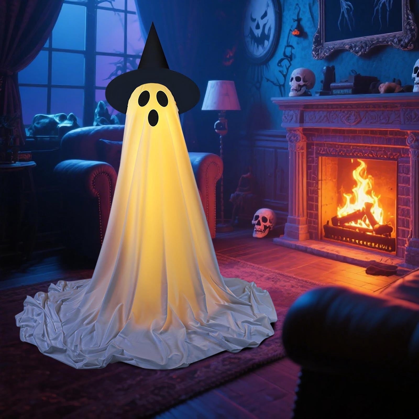 Halloween Animatronics Witch Clearance, Voice Activated Purple Escape Haunt Halloween House Décor & Fright Fest Prop, Life Size Animated Halloween Decoration Outdoor