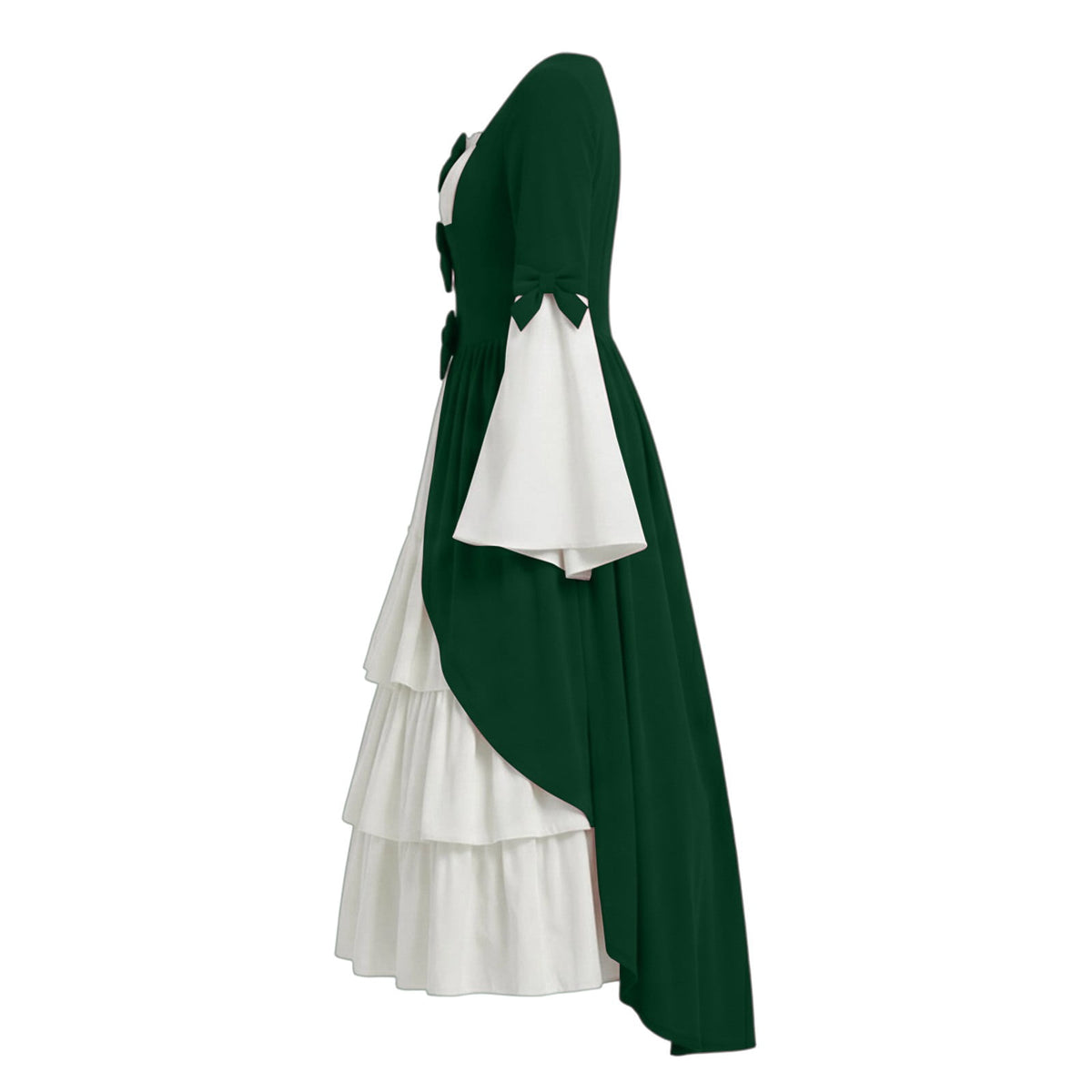 Gothic Dresses for Women Medieval Renaissance Halloween Costume Lace Up Corset High Low Ruffle Hem Square Neck Vintage Gown