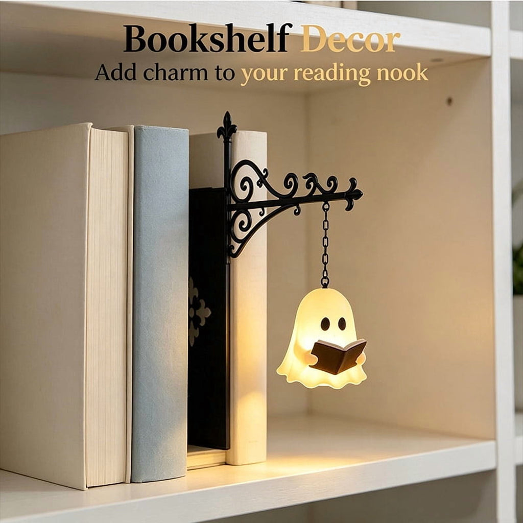 Halloween Ghost Library Lantern Decorative Bookshelf Lighting, Reading Book Shelf Lights for Study Reading Corner Home Library Gift for Book Lovers Bookworms