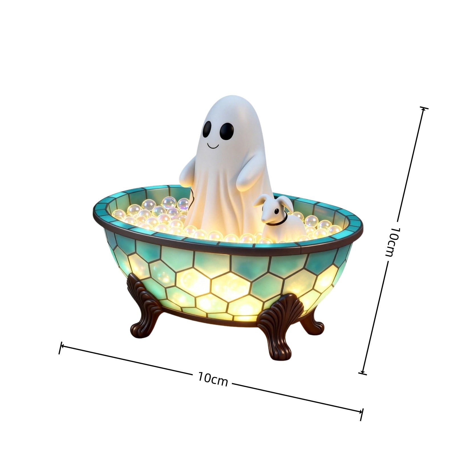 Clearance Halloween Ghost Bubble Bath Lamp, Cute Bathtub Ghost Night Lights for Halloween Decor, Reading Books Nightlight, Halloween Decorations for Indoor Readers & Book Lover Desk Home Party Gifts