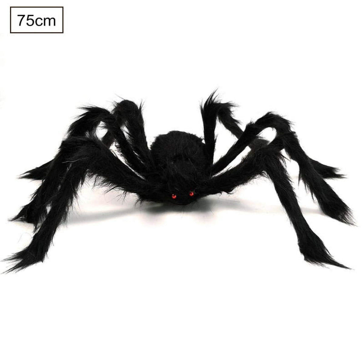 29.5" Black Large Spider Plush Toy Realistic Hairy Spider Halloween Party Scary Decoration Haunted House Prop Indoor Outdoor Yard Decor
