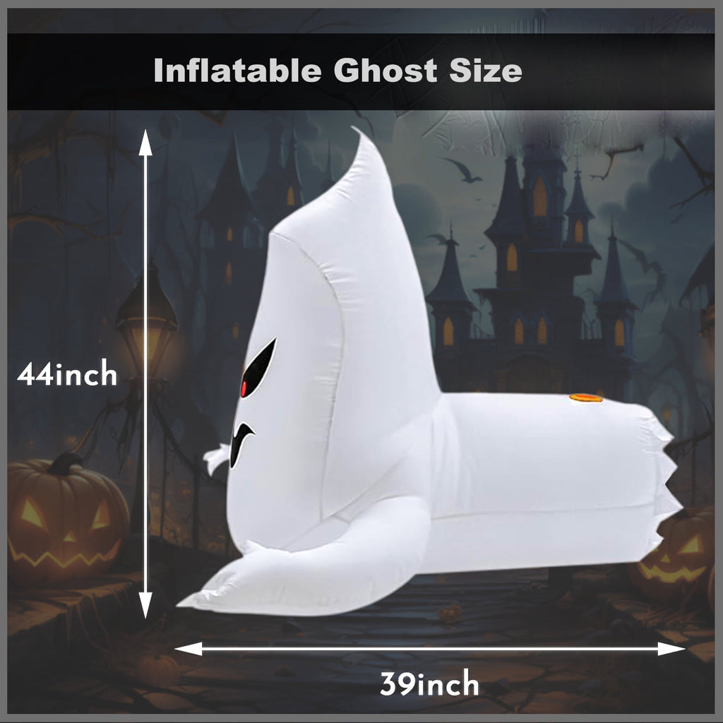 AGCAN Halloween Hanging Ghost Decorations, 2 Pack 19.69" Screaming Ghosts with 3 Lighting Modes for Outdoor Yard Tree Porch Garden Party Holiday Decor
