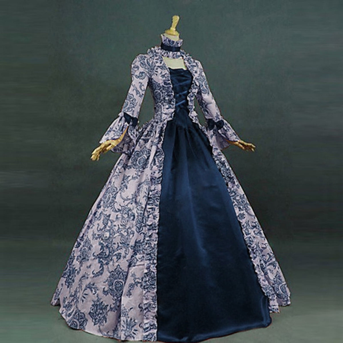 DDAPJ pyju Medieval Dress for Women Evening Masquerade Ball Gowns Vintage 1700S Victorian Renaissance Costume Green XXXXXL