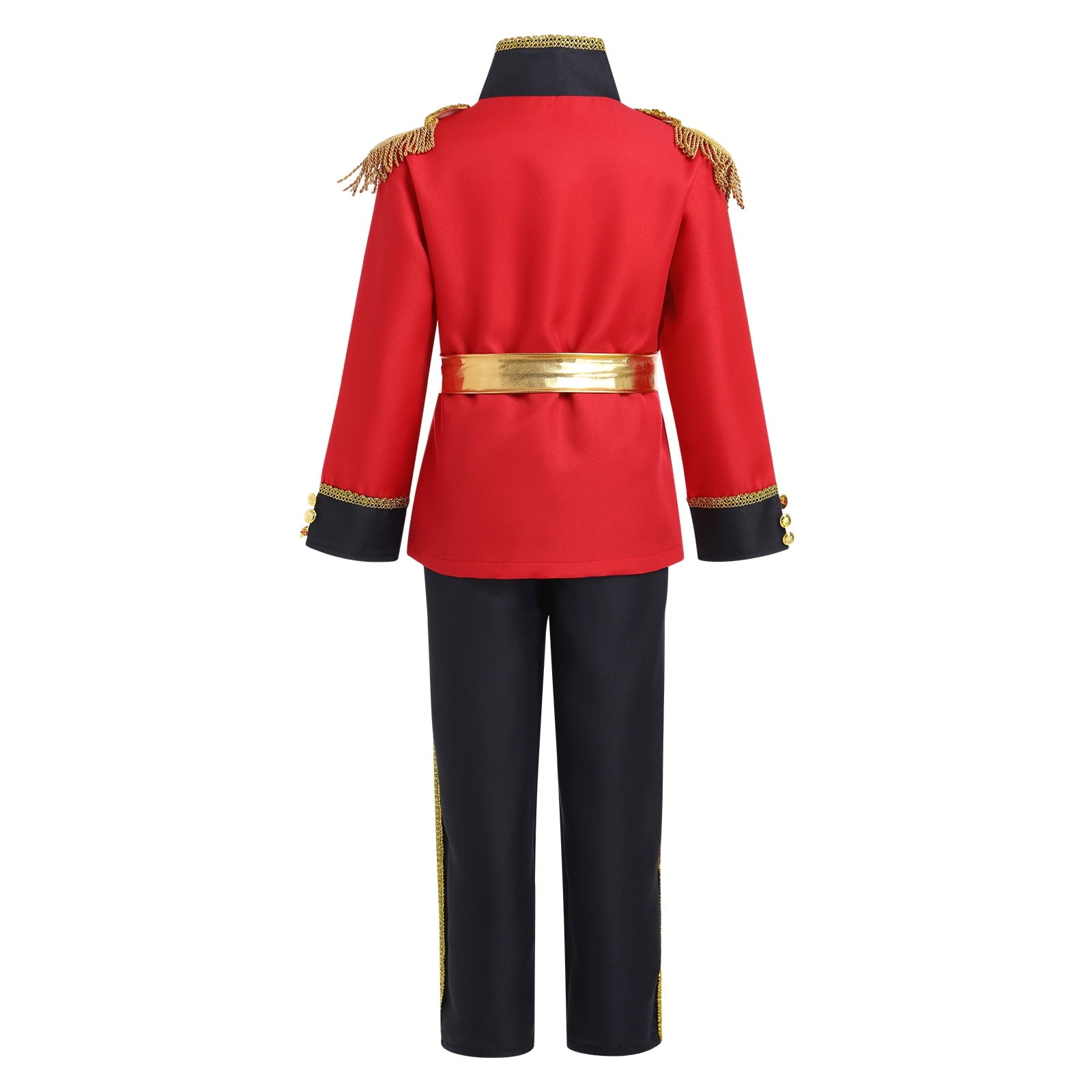 IBTOM CASTLE Boys Prince Charming Costume Halloween Cosplay Dress up Birthday Party Medieval Royal Prince Outfits for Toddler Child 3-4 Years Red 4pcs