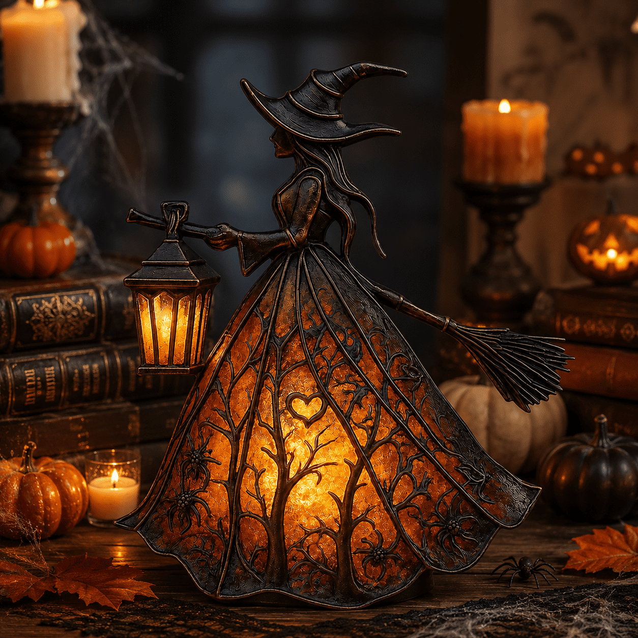 Diceymbol Halloween Decorations and Fall Decor, Halloween Venue Decoration Ghost Props LED Illuminated Ghost Decorations for Tabletop, Mantel, Shelf Indoor Outdoor 9.05 inch