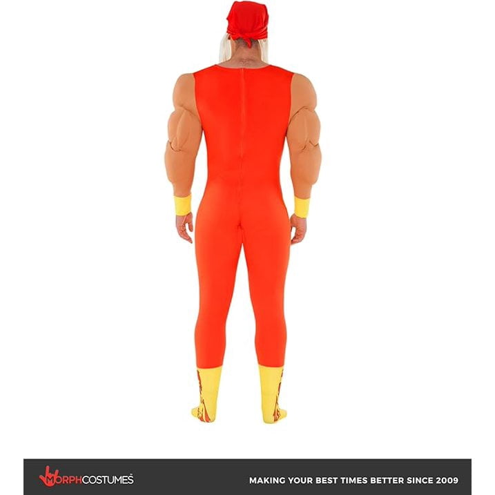 Morph Wwe Hulk Hogan Costume Men Halloween Costume for Men Red Medium