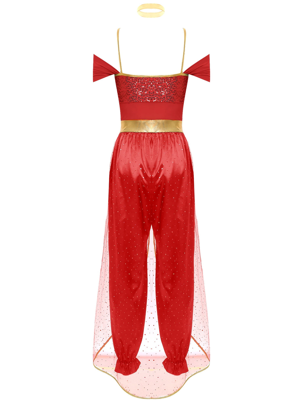 YiZYiF Women's Arabian Princess Dance Costume Halloween Party Fancy Dress Shiny Belly Dance Jumpsuit Turquoise B 4XL