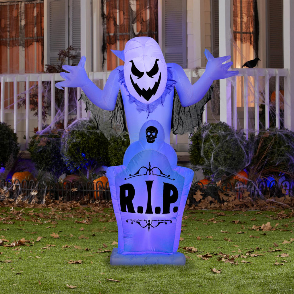 Gemmy Halloween Airblown Short Circuit Ghost Graveyard Yard Inflatable, 59.84"