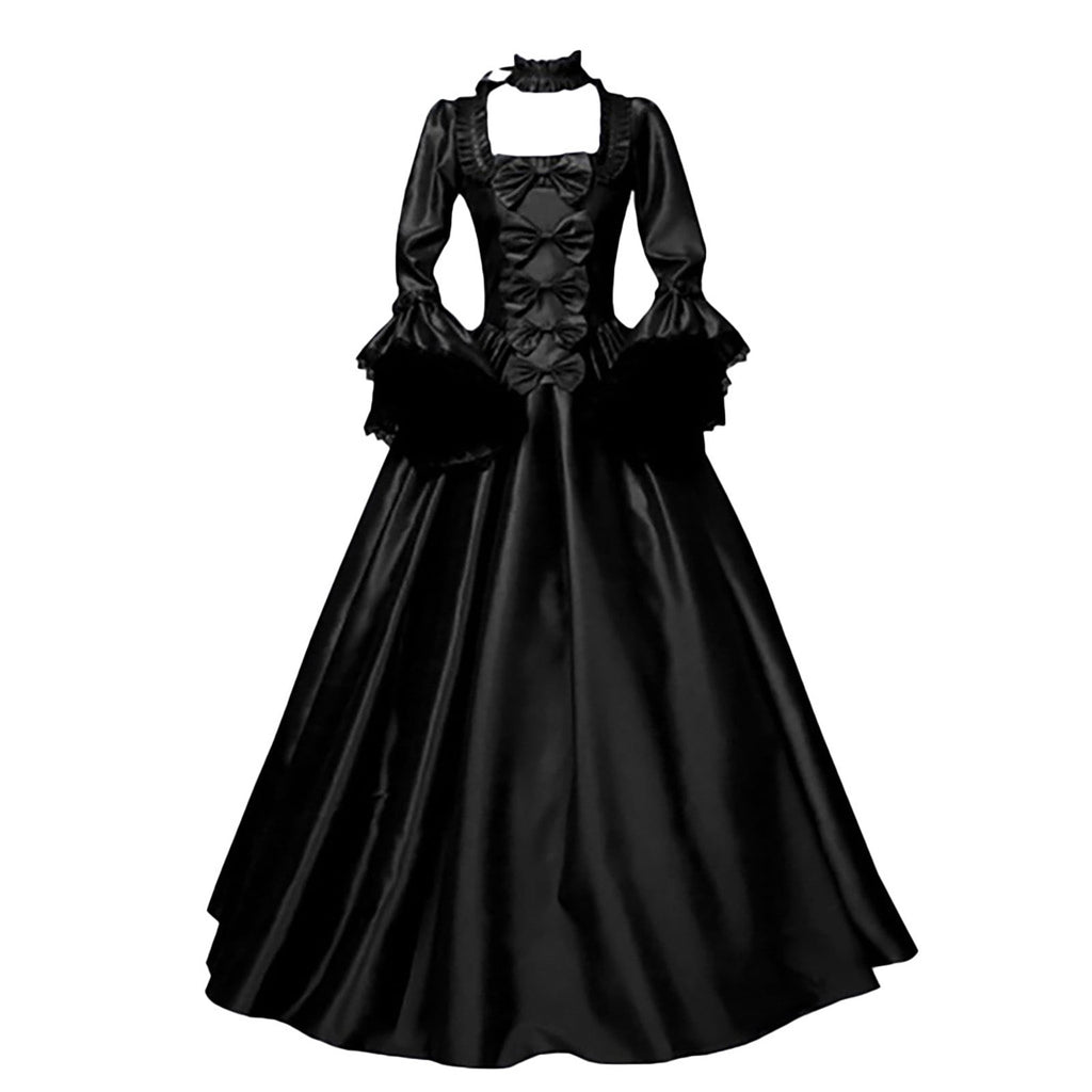 LYXSSBYX Maxi Dresses for Women Women's Long Sleeve Neck Dress Floor Length Cosplay Dress Plus Size Dress