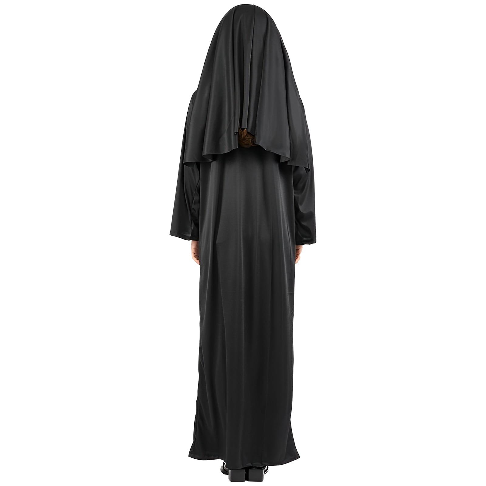 Alaiyaky Nun Costume for Women, Nun Outfit Women, Halloween Costume with Hood and Necklace for Halloween, Carnival, Cosplay