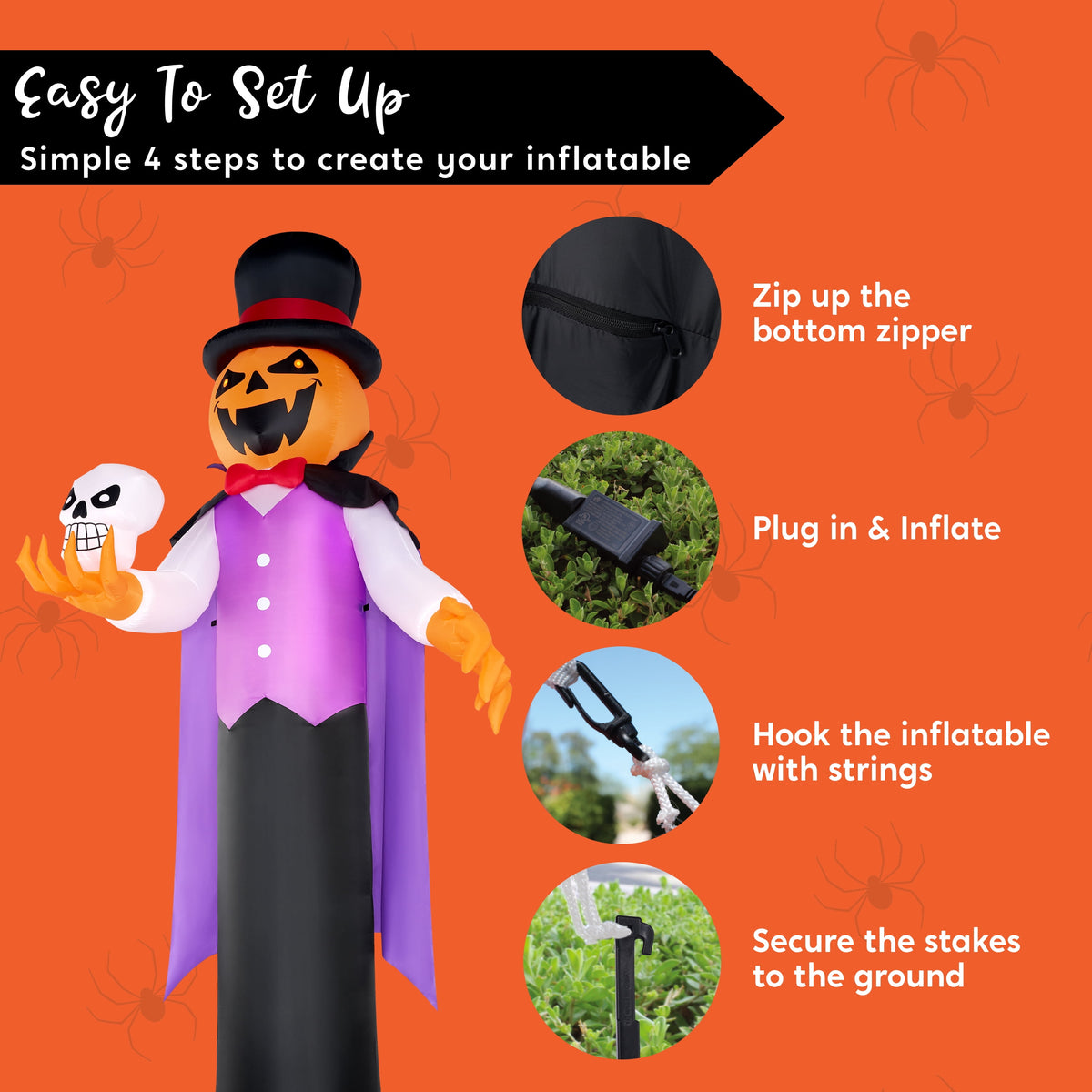 Joyfy 12 FT Halloween Inflatable Giant Grim Reaper Decoration with Built-in LEDs,Grim Reaper with Scythe Halloween Decorations Outdoor Blow Up Yard Lawn Decoration