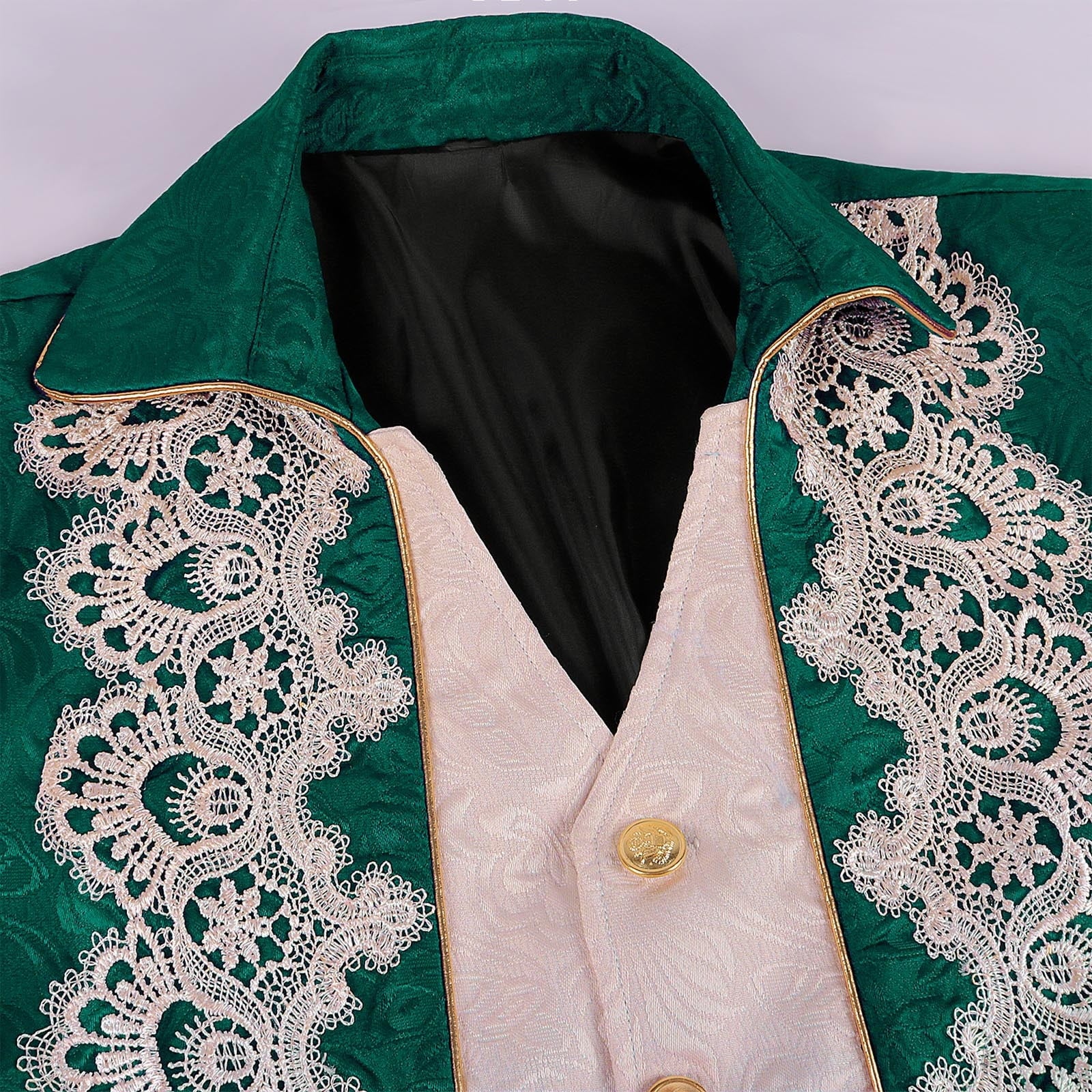 Lilgiuy Men's Steampunk Mid-Century Swallow-tailed Coat Patchwork Turn-down Collar Long-sleeved Gothic Victorian Coat Uniform Halloween Costume (Army Green)