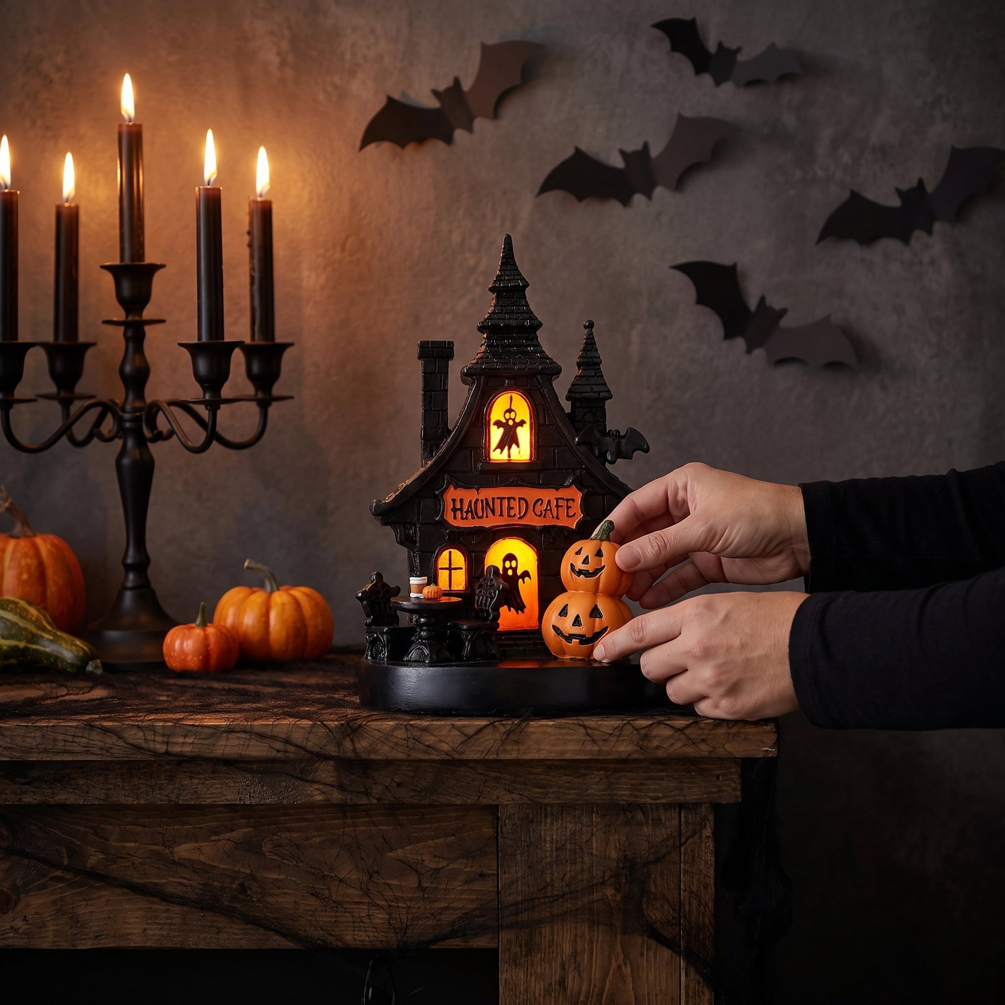 Light-Up Resin Haunted House Decoration, Multicolor, 7", Halloween by Way To Celebrate