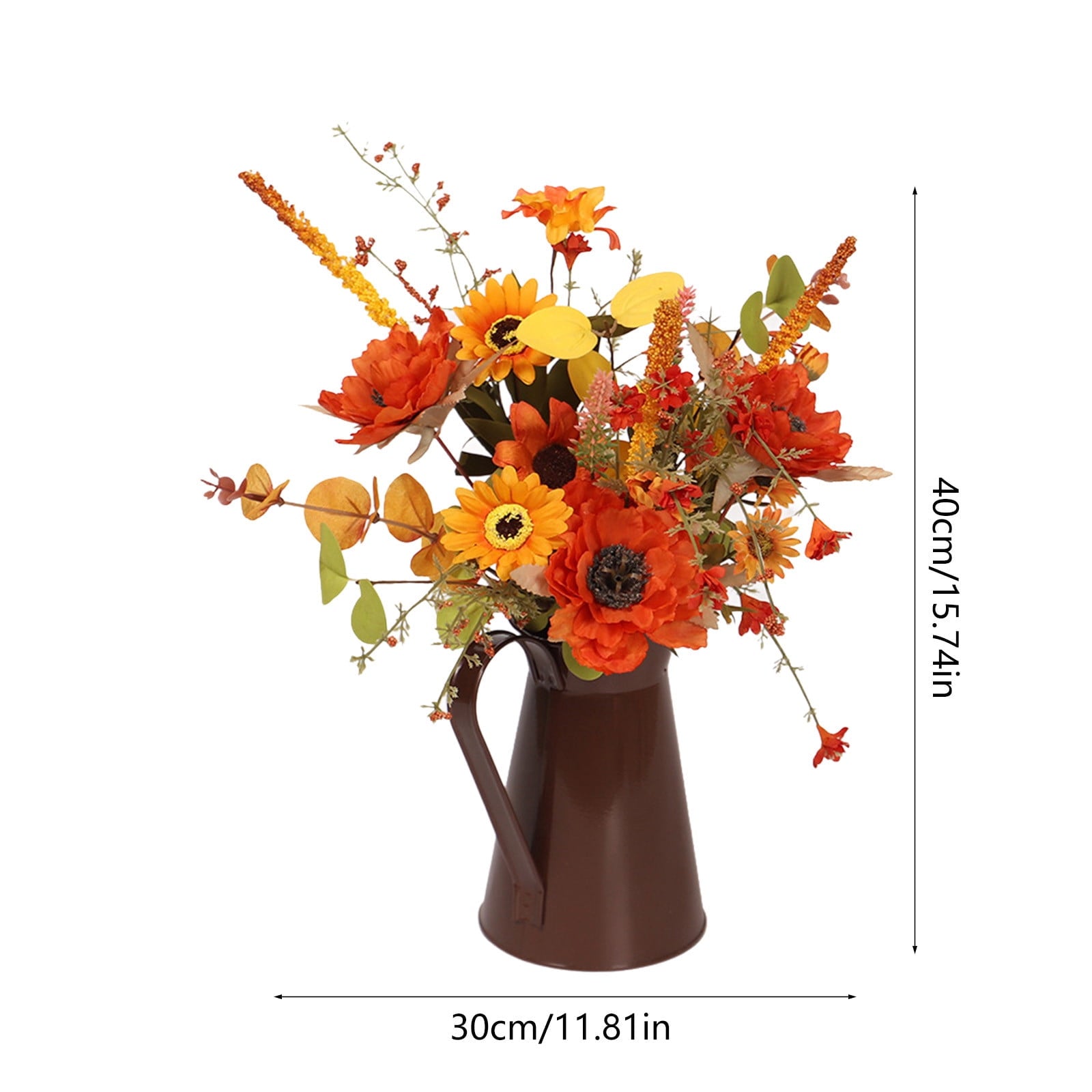 Light Up Sunflower Bouquet Decor - Battery Operated Floral Arrangement Halloween Thanksgiving Table Centerpiece Iron Vase Seasonal Home Gift(B-Witch Lamp)