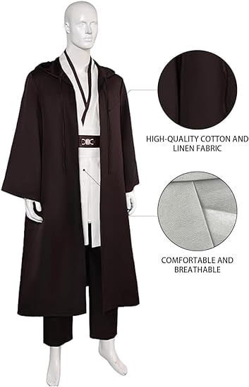 Adults Knight Costume Men's Tunic Hooded Robe Outfits Halloween Robe Hooded Uniform Full Set