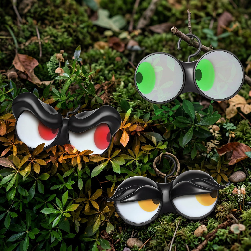 Joyfy 3 Pack Halloween Flashing Spooky Eyes Lights Decorations Outdoor Indoor, Dark-activated Battery Operated Glowing Eyes with Timer,Hangable Halloween Light Decorations for Car Yard Lawn Garden