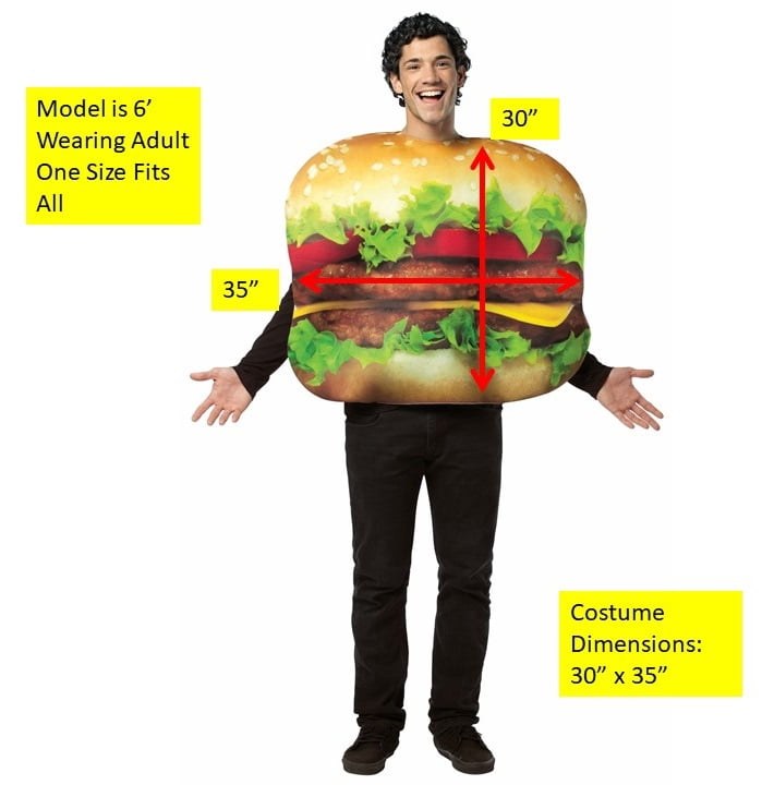 Rasta Imposta Cheeseburger Men's Halloween Fancy-Dress Costume for Adult, Men One Size