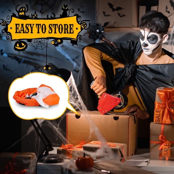5.9FT Halloween Inflatable Pumpkin Ghost, Built-in LED Lights, Waterproof Polyester for Yard/Garden