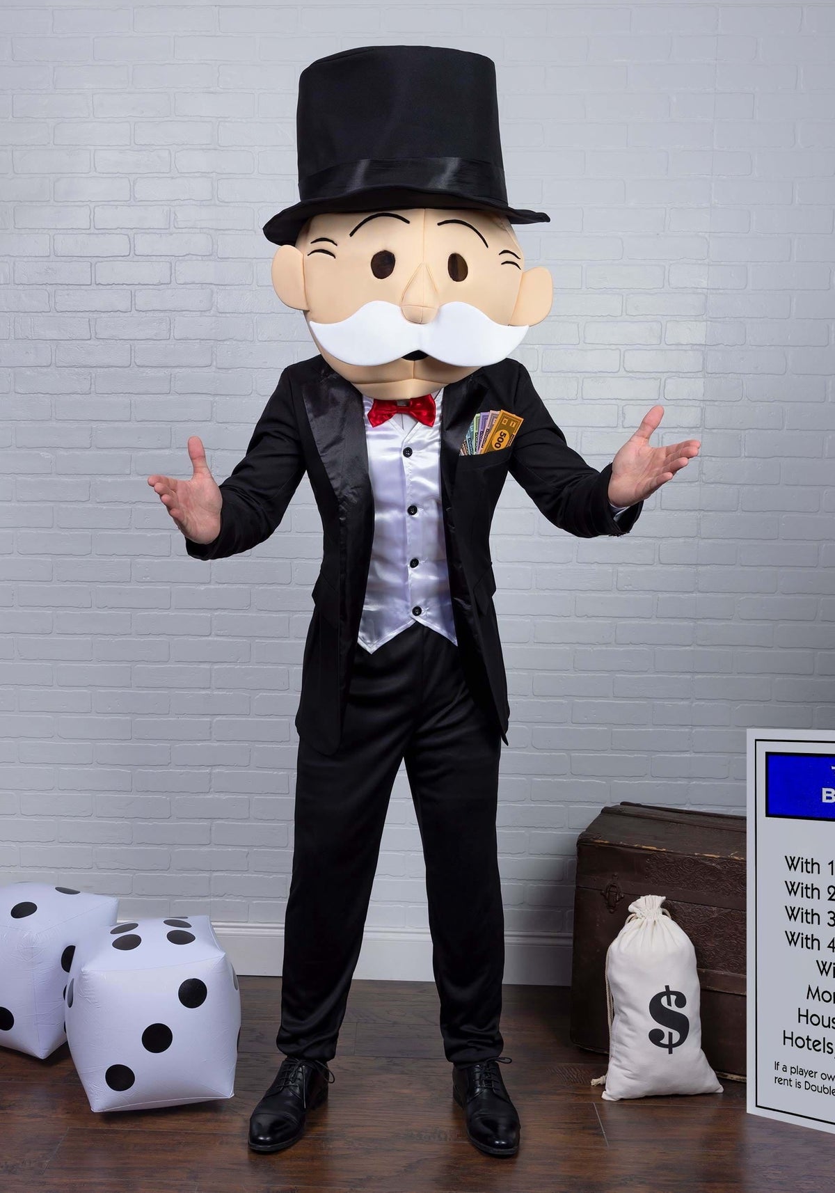 FUN Costumes Mr. Monopoly Fancy-Dress Costume for Men with Snazzy Suit Jacket, Adult Size M