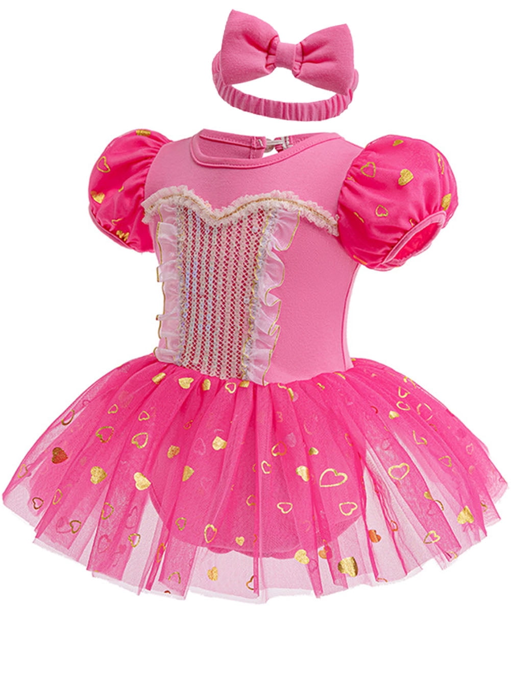 WIBACKER Infant Baby Girls Princess Romper Costume Onesie Fancy Dress Bodysuit with Headband Halloween Birthday Dresses