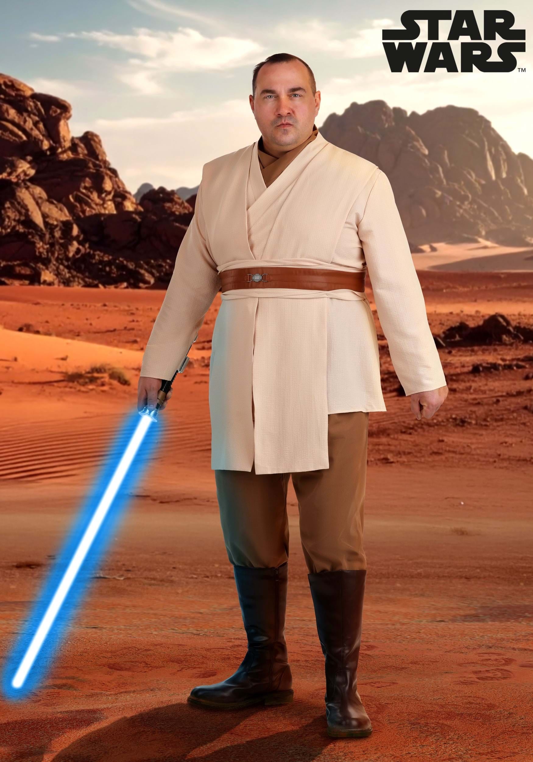 Plus Size Deluxe Star Wars Jedi Men's Costume
