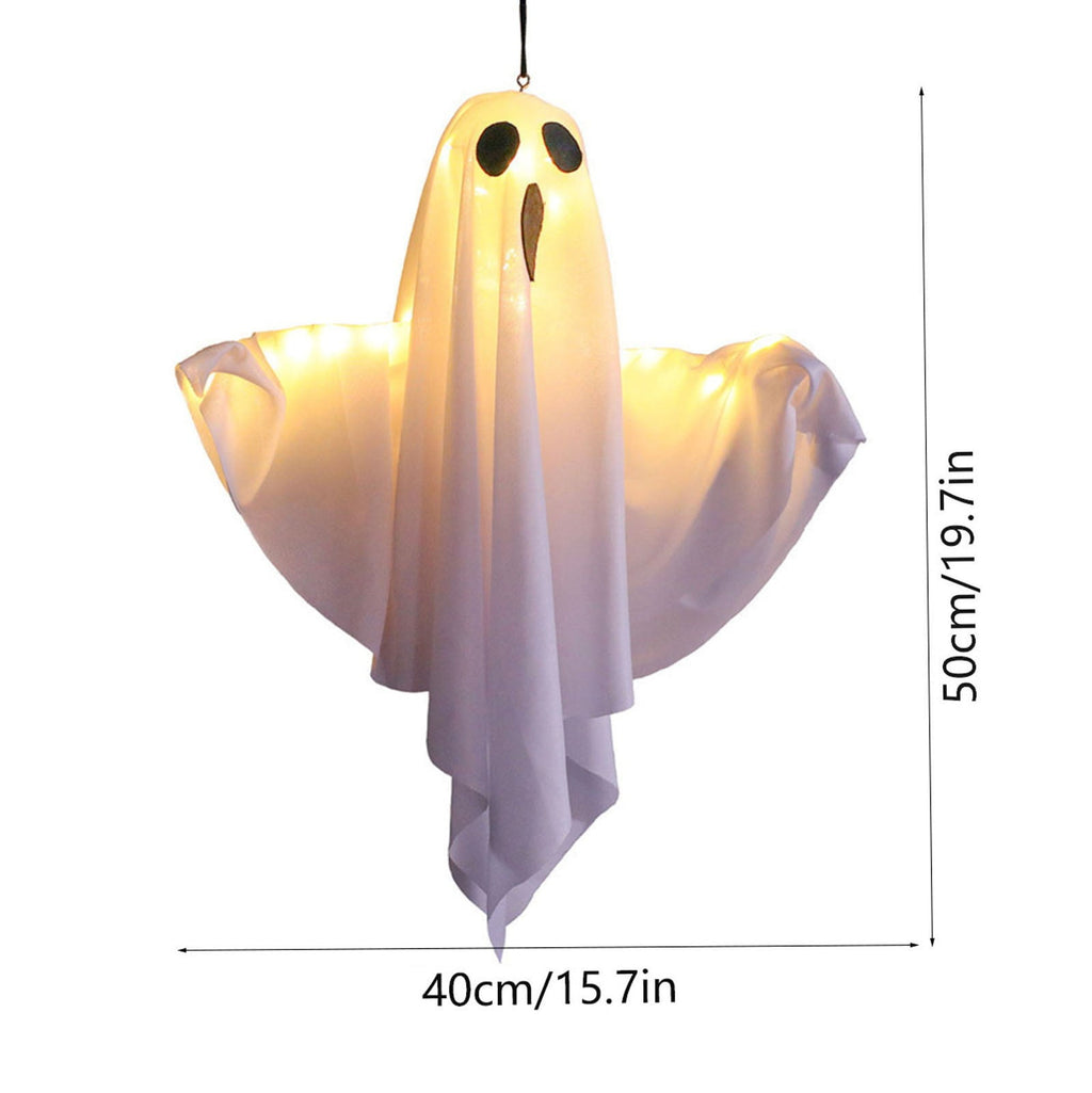 Darzheoy Halloween Decorations 20" Hanging Ghosts Light Up Decor Warm LED Ghost Light Bedroom Wall Indoor Outdoor Fall Party Garden Patio Front Porch Yard Halloween Ghost Decor Gifts