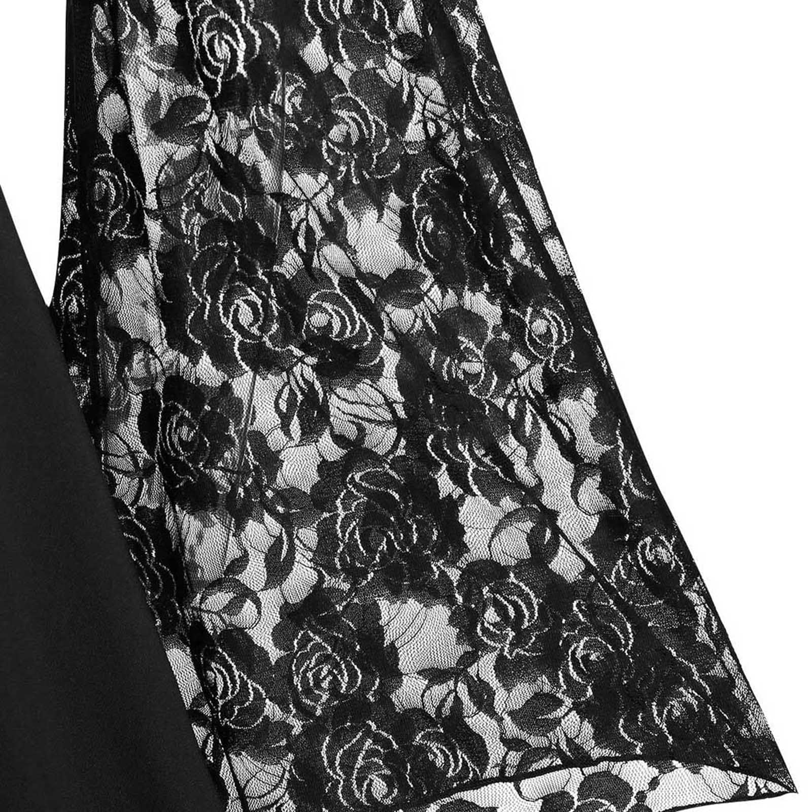 LYXSSBYX Halloween Costume for Women Cosplay Costumes Women Patchwork Skull Lace Splicing Long Sleeve Vintage Party Dark Gothic Dress