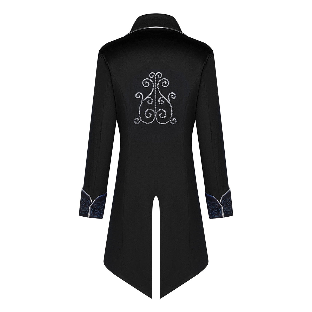 GYQMBT Men Medieval Steampunk Tailcoat Jacket Gothic Victorian Frock Coat Uniform Halloween Party Cosplay Gentleman Costumes, Blue, XL