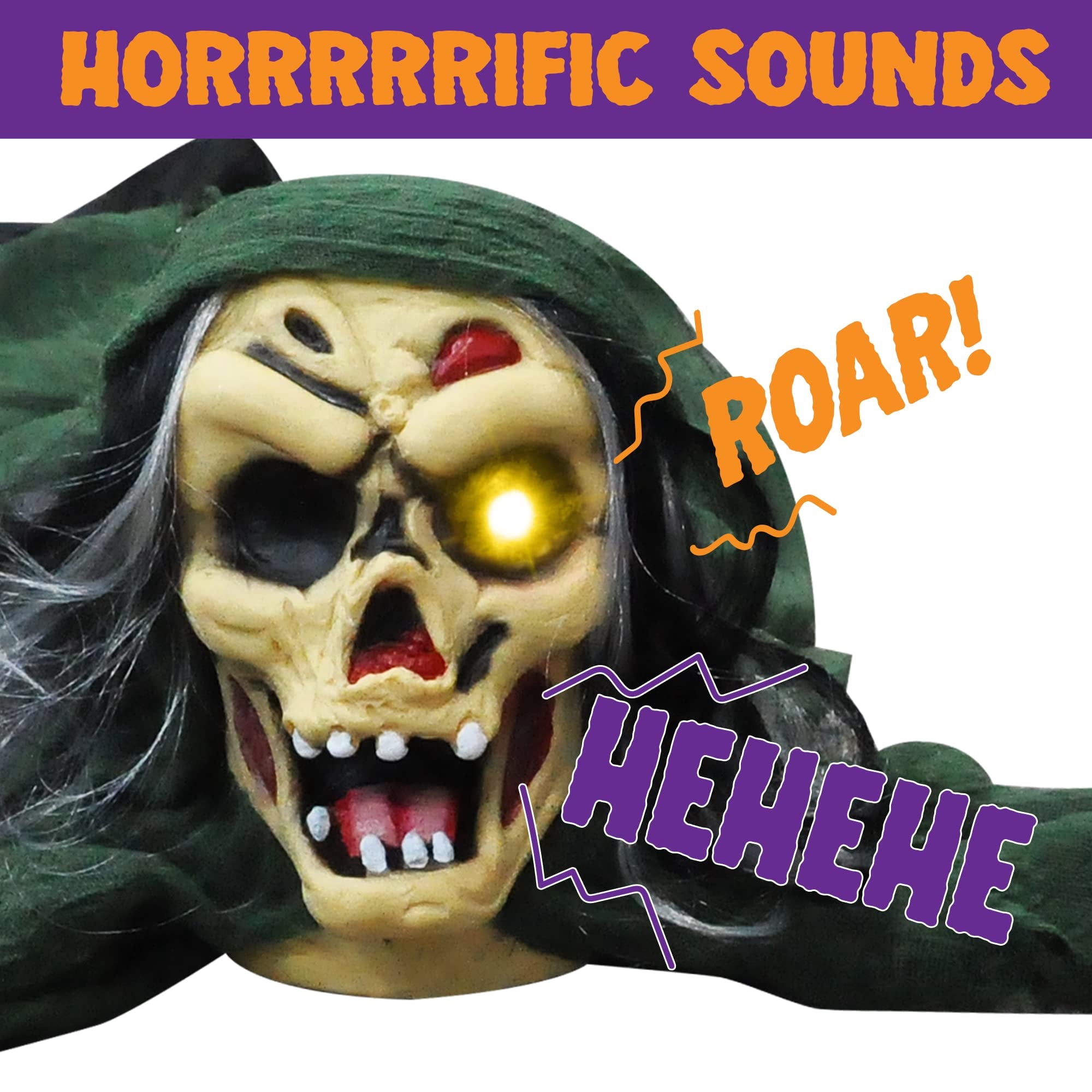 Joyfy Halloween Decorations Outdoor Groundbreaker Creepy Life Size Light Up Climbing Zombie Groundbreaker with Sound,Motion Activated Halloween Decorations Haunted House Decorations