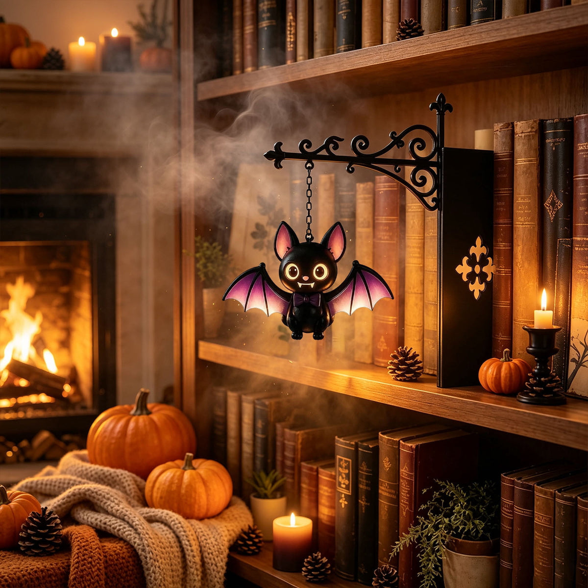 Halloween Ghost Library Lantern Decorative Bookshelf Lighting, Reading Book Shelf Lights for Study Reading Corner Home Library Gift for Book Lovers Bookworms