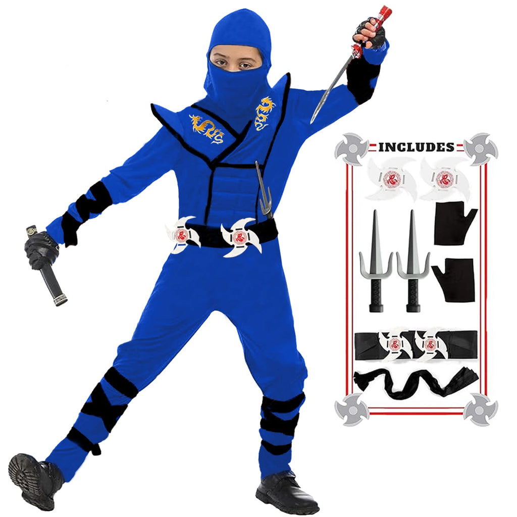 BaLuLu Ninja Costume Kids Ninja Muscle Costumes Boys Ninja Set Accessories Best Children Gift