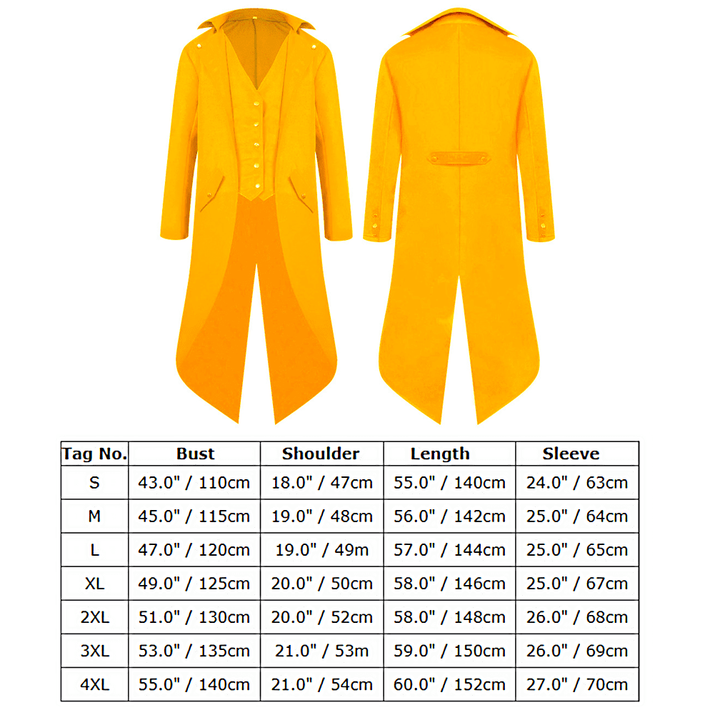 IBTOM CASTLE Men's Steampunk Vintage Tailcoat Jacket Gothic Medieval Victorian Frock Button Down Swallow Coat M Green