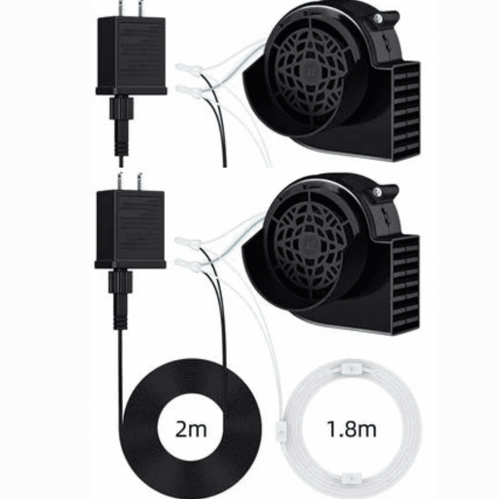 2 Pack Inflatable Air Blower Replacement, Air Fan Blower Motor for Halloween Christmas Airblown Inflatables, for Garden Yard Holiday Decor, 12V/ 1.0A Adapter