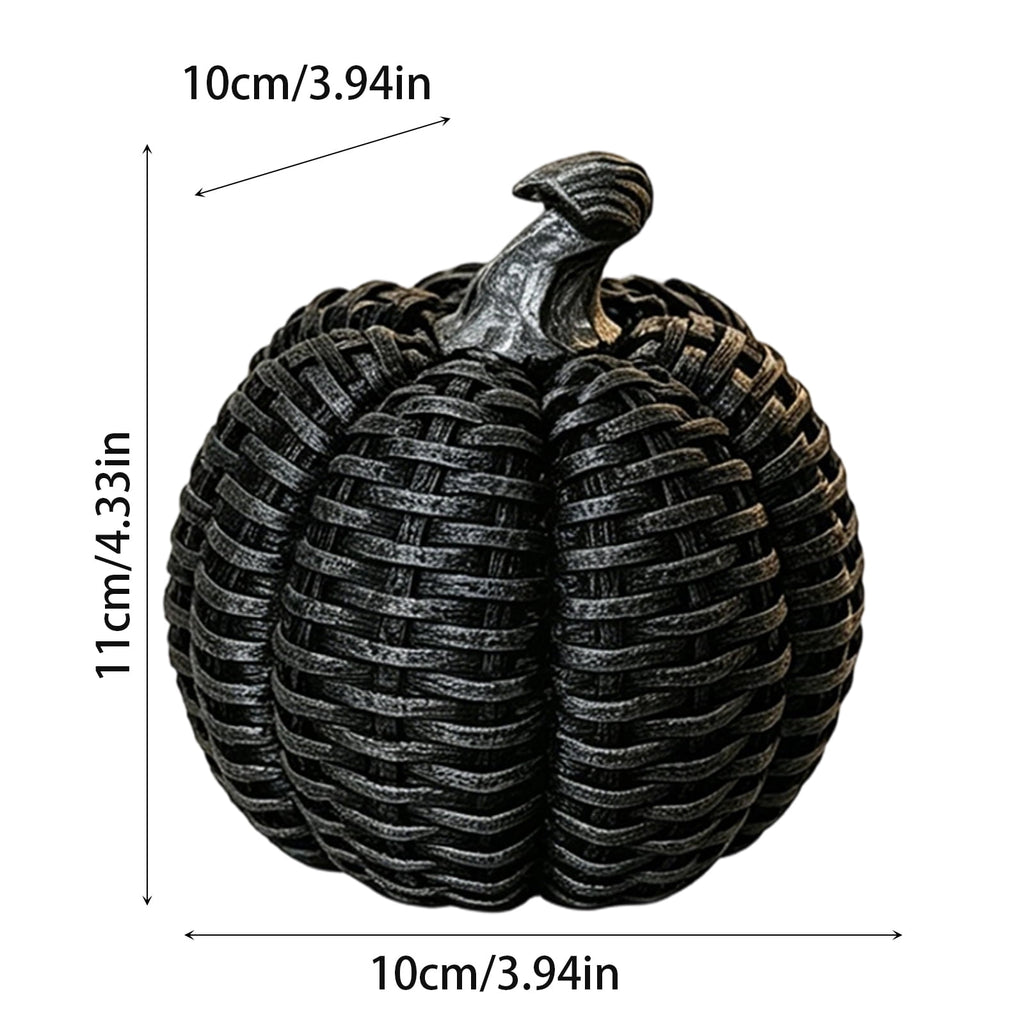 Artificial Pumpkins Halloween Decorations, 3.94 Inch Fall Pumpkin Decor Faux Resin Pumpkins Woven Pumpkin Centerpiece for Rustic Farmhouse Fall Thanksgiving Autumn Harvest Table Decor
