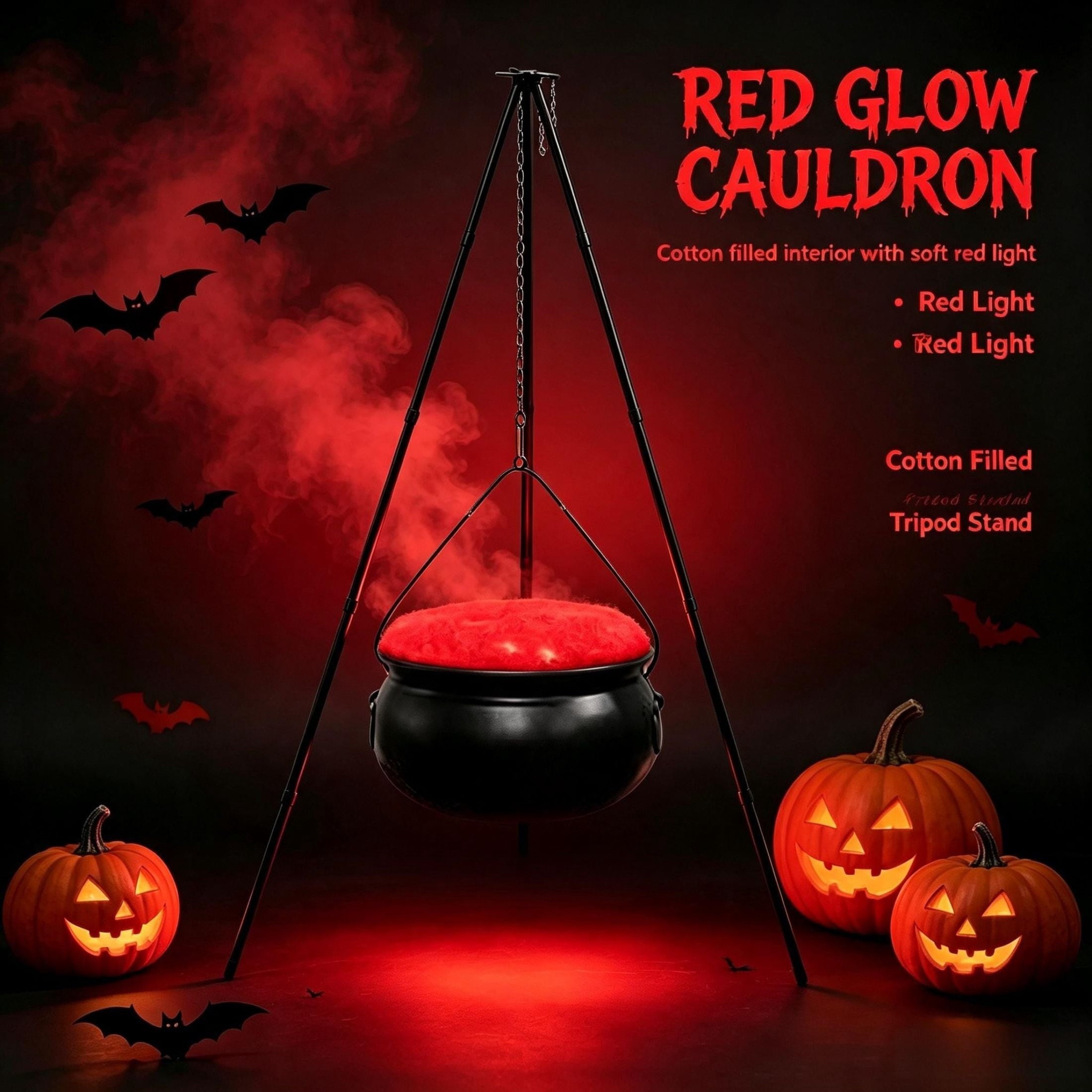 Muecwrye Halloween Decorations Outdoor, Halloween Clearance! Halloween Witches Cauldron with Lights, DIY Bubbling Cauldron Set Decor for Home Porch Outside, Halloween Party Supplies( Without Tripod)