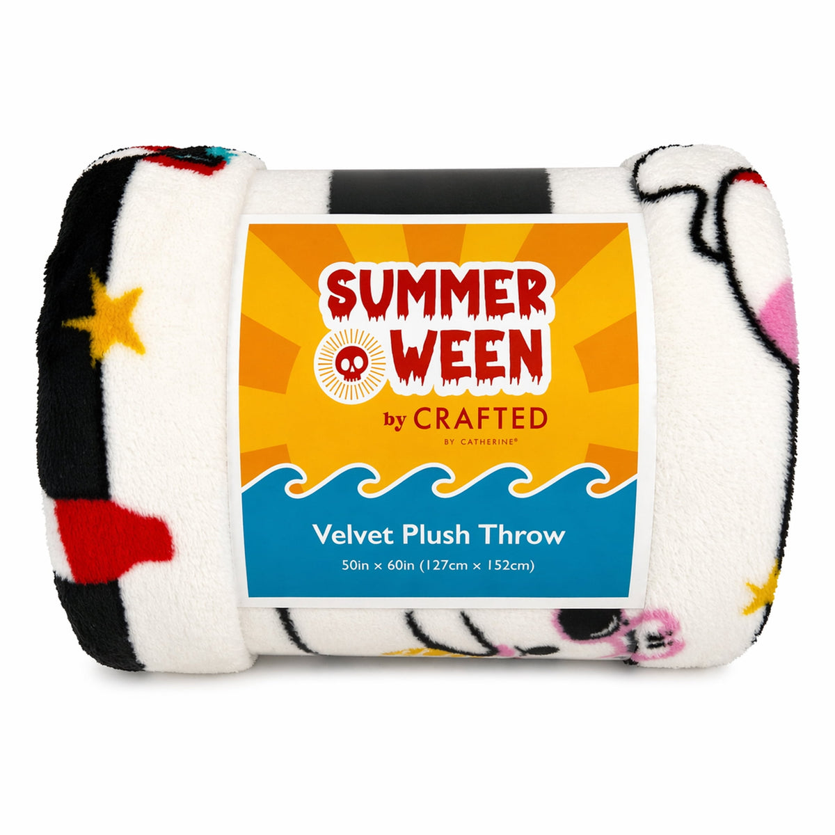 Summerween Oversize Super Soft Plush Throw Blankets, Summer Patio Pool Halloween Throws, RETIREMENT GHOST