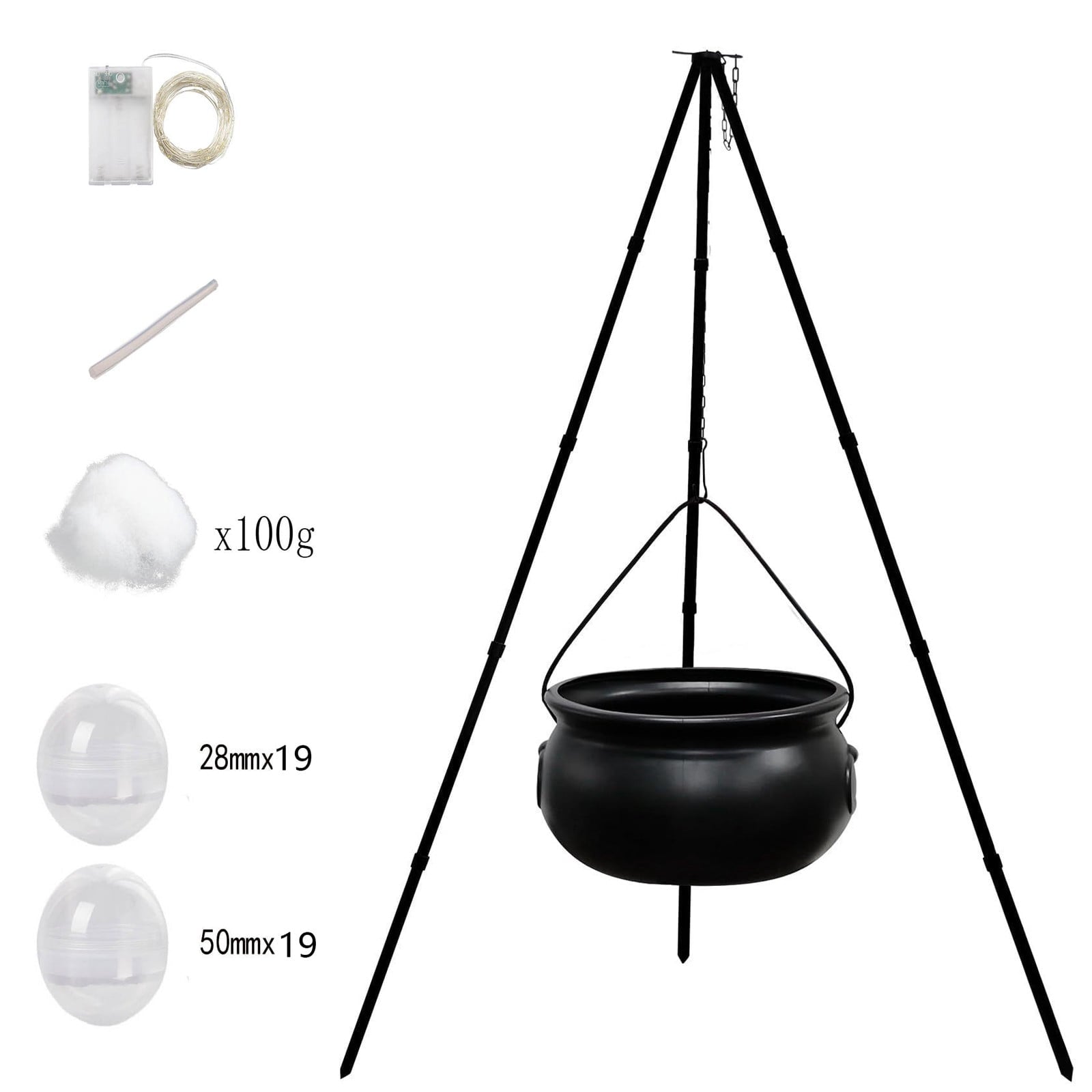 Muecwrye Halloween Decorations Outdoor, Halloween Clearance! Halloween Witches Cauldron with Lights, DIY Bubbling Cauldron Set Decor for Home Porch Outside, Halloween Party Supplies( Without Tripod)