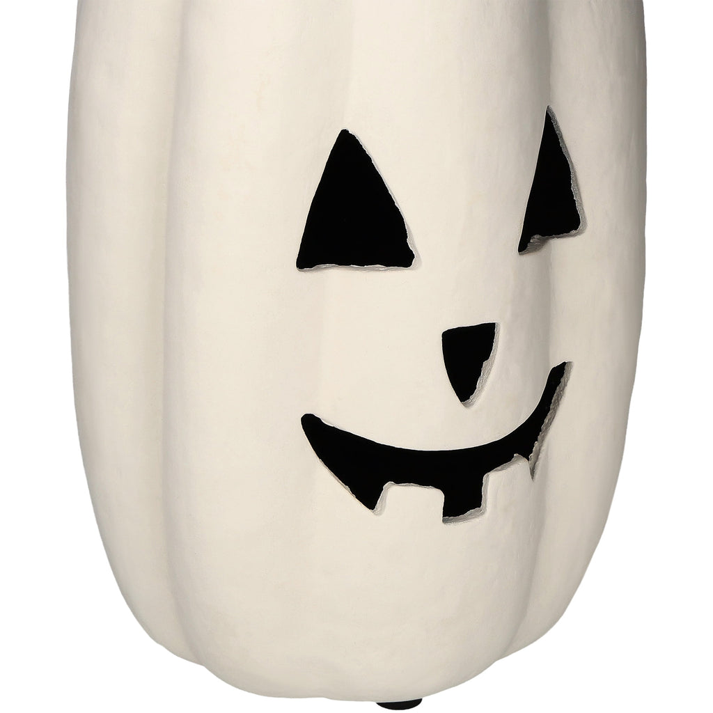 Paper Mache Jack-o'-Lantern Decoration, White, 12.5", Halloween by Way To Celebrate