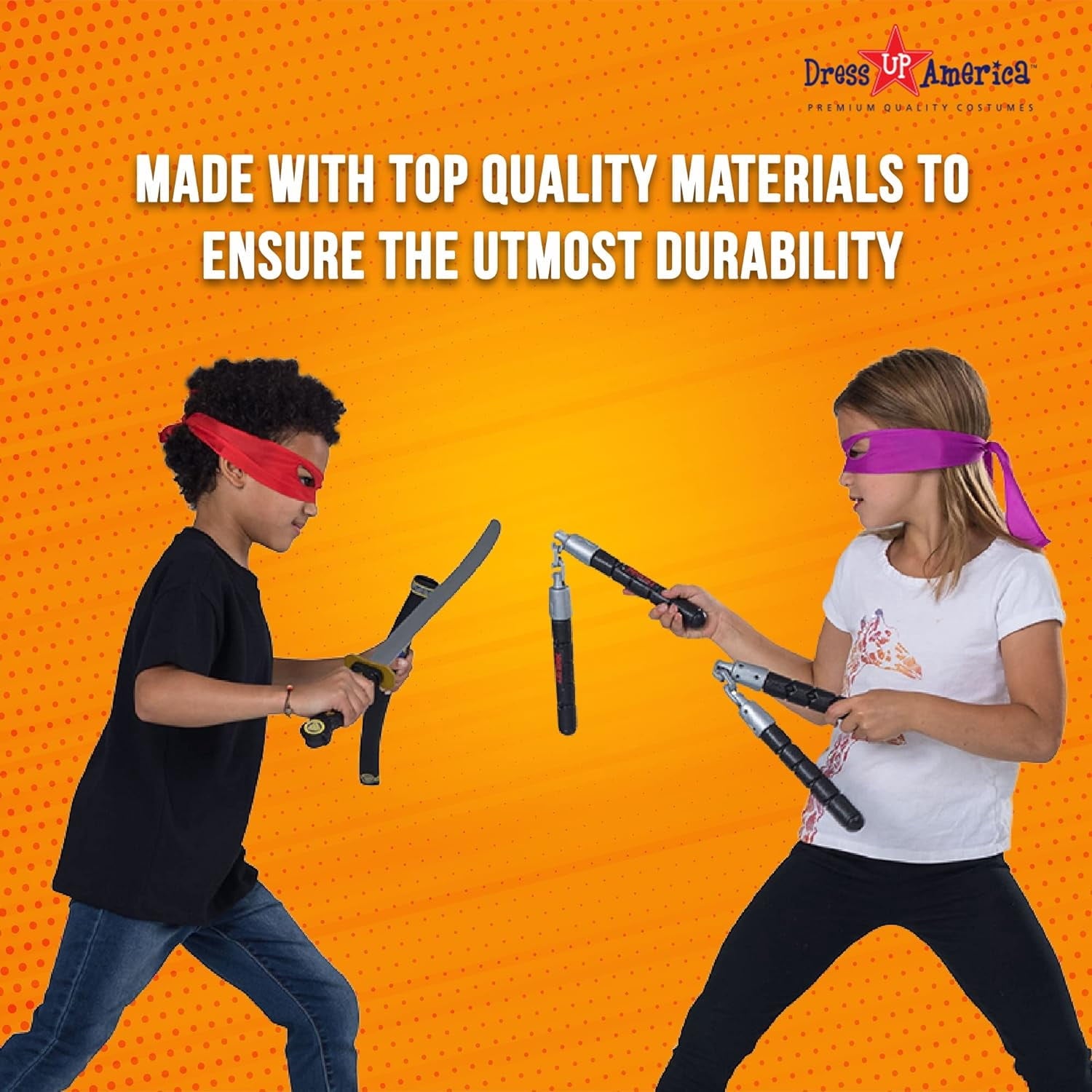 Dress Up America Kids Ninja Costume for Boys & Girls Complete Toy Weapon Set