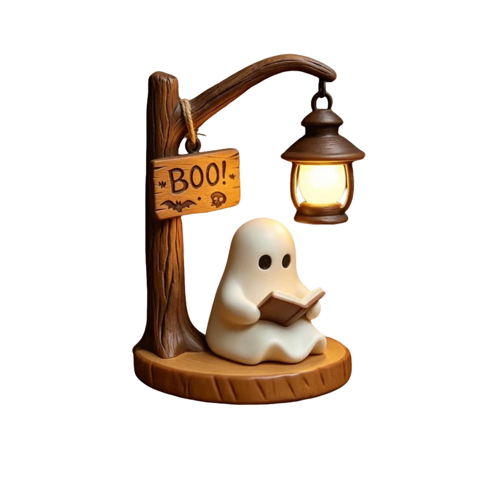Ghost Bubble Bath LampHalloween Bathroom Decor Gifts Under 20 Bathtub Ghost & Dog Resin Figurine, Warm LED Halloween Tabletop Decor for Bathroom, Bedroom, Kids Room & Fall Home Accent